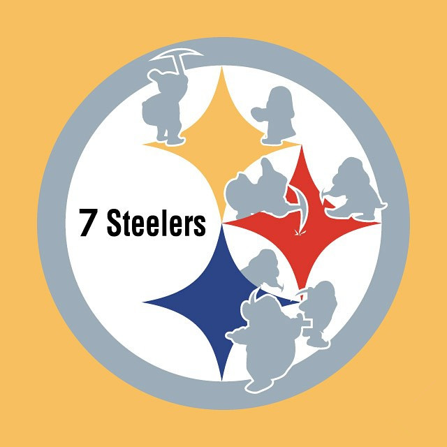 Snow White and the 7 Steelers logo iron on transfers